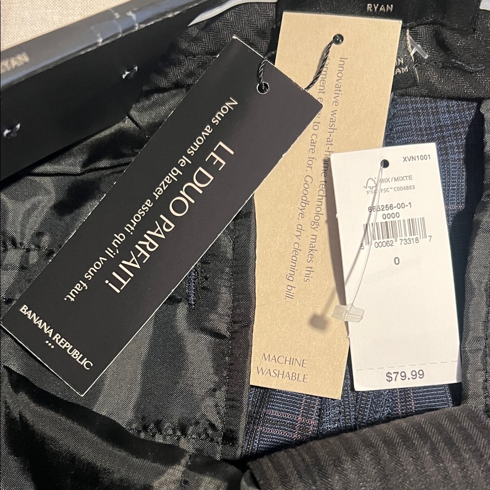 NWT Women’s Banana Republic Navy Plaid Pants - Picture 5 of 7